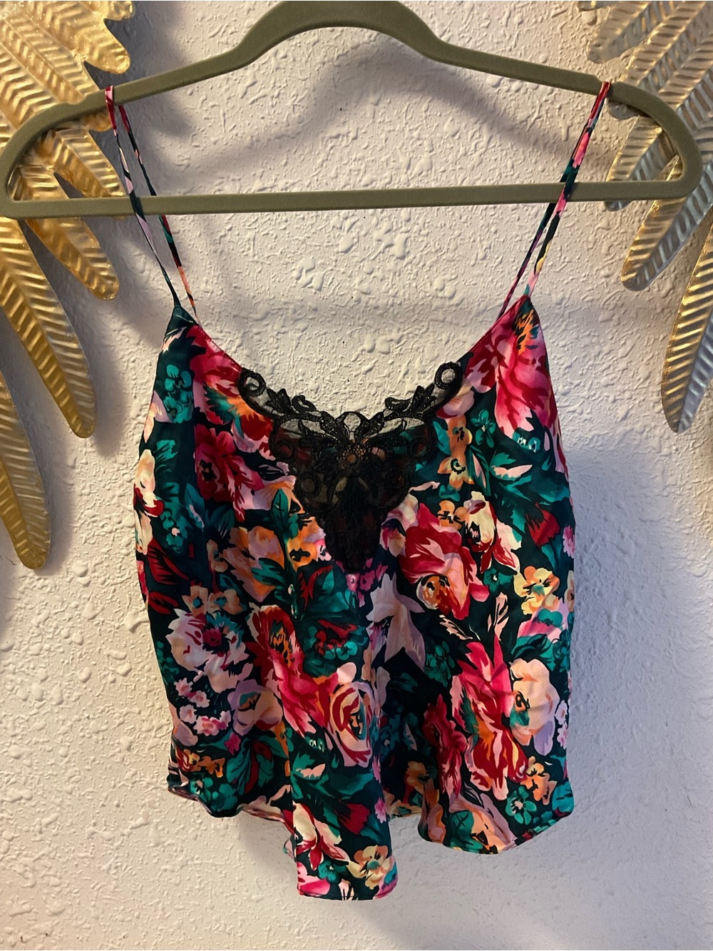 Vintage SILK Victoria's Secret ROSES Cami TOP